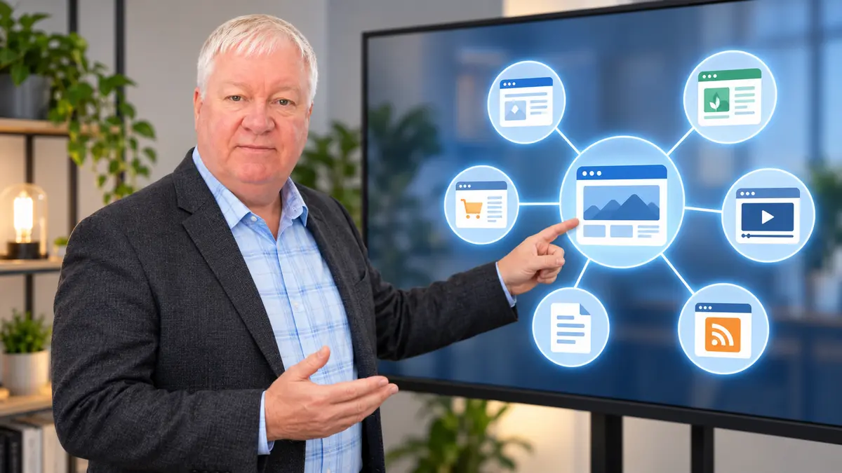 Barrie Evans explaining how supporting websites can strengthen business visibility