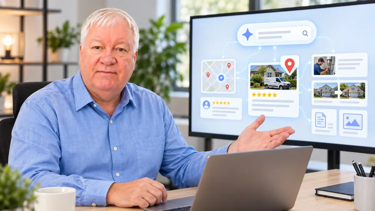 Barrie Evans explaining what AI visibility means for a local service business