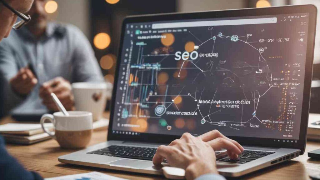 business owner working with ai local seo