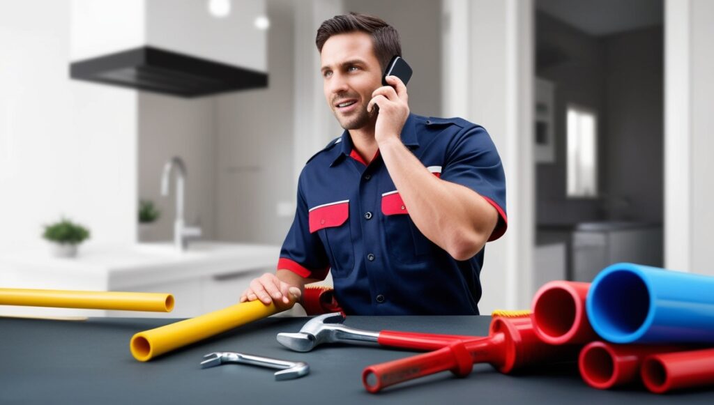 plumber answering emergency call