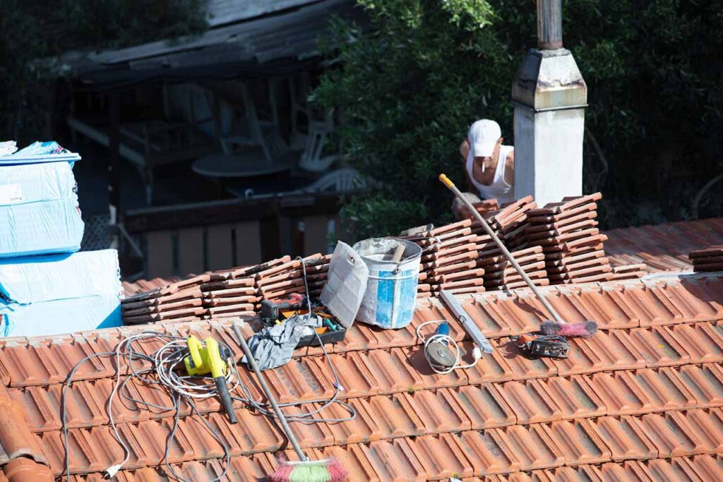 roofer working on a new roof